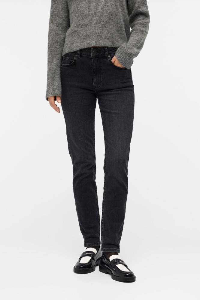 OBJNAIA LW SKINNY ANKEL JEANS 130 23043183 BLACK DENIM