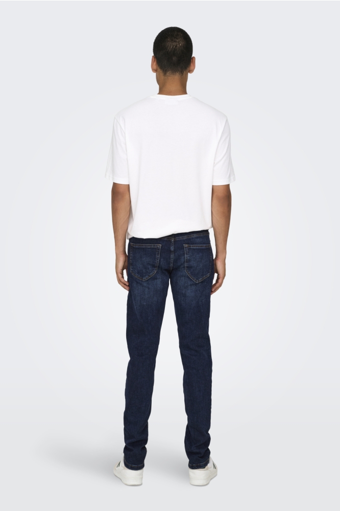 Only & Sons blauwe heren jeans | Model achteraanzicht