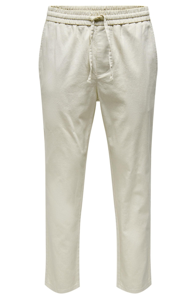 Only & Sons beige heren broek | Vooraanzicht