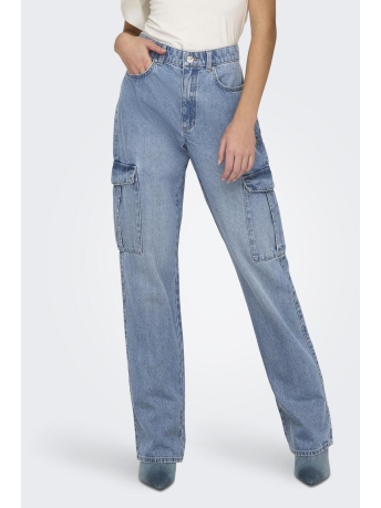 Only Jeans ONLRILEY HW STR CARGO DNM PIM875 NO 15317190 Light Blue Denim