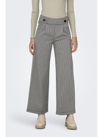 Jacqueline de Yong Broek JDYGEGGO MIA LONG CHECK PANT JRS NO 15242797 CLOUD DANCER/DRIFTWOOD