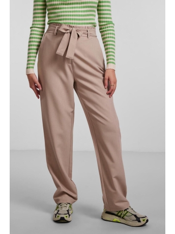 Pieces Broek PCBOSELLA HW PAPERBAG STRAIGHT PANT 17133543 WHITE PEPPER