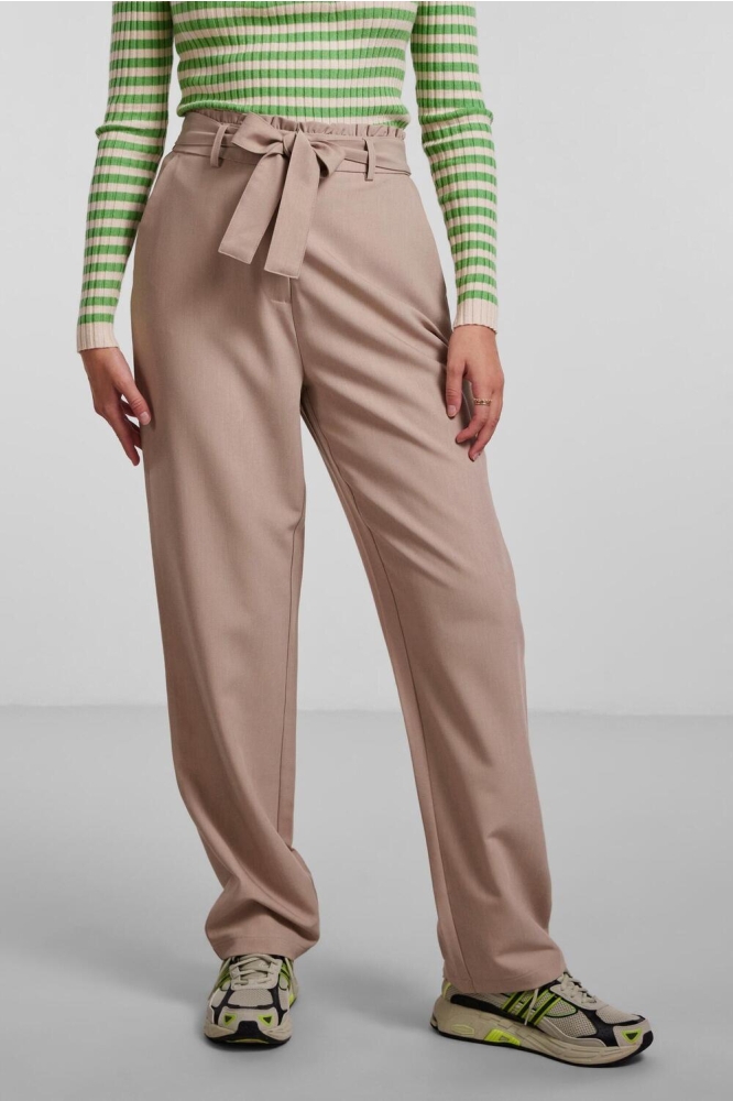PCBOSELLA HW PAPERBAG STRAIGHT PANT 17133543 WHITE PEPPER