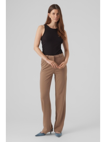 Vero Moda Broek VMZAMIRA MW STRAIGHT PANT GA NOOS 10255128 BROWN LENTIL