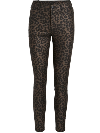 Vila Broek VIJEGGY RW SKINNY LEO COATED PANTS 14091073 Black Denim/LEO
