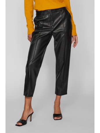 Vila Broek VIDAGMAR RW 7/8 COATED PANTS - NOOS 14084376 BLACK