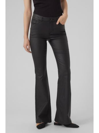 Vero Moda Broek VMSCARLET MR SK FLARED COATED PANTS 10291077 Black/COATED