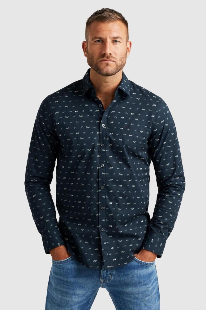 PME legend blauwe heren overhemd | Model vooraanzicht