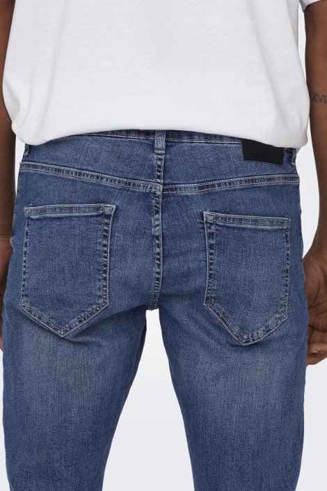 Only & Sons blauwe heren jeans | Close up