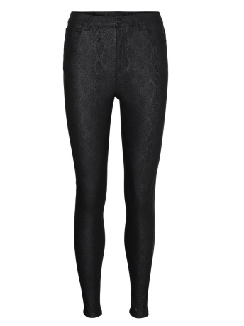 Vero Moda Broek VMSOPHIA HR SKINNY COATED JEANS 10300469 BLACK/SNAKE