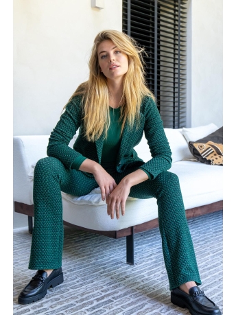 Geisha Broek PANTALON MET NAAD 31650 20 Green/Black combi