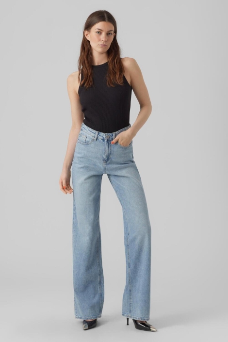 Vero Moda blauwe dames jeans | Model vooraanzicht