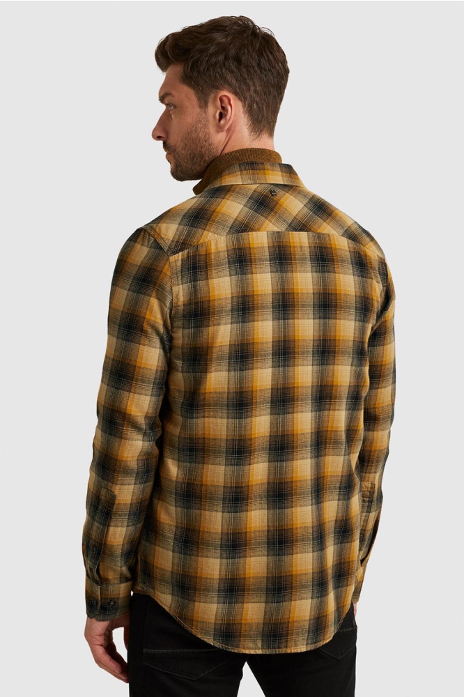 PME legend camel heren overhemd | Model achteraanzicht