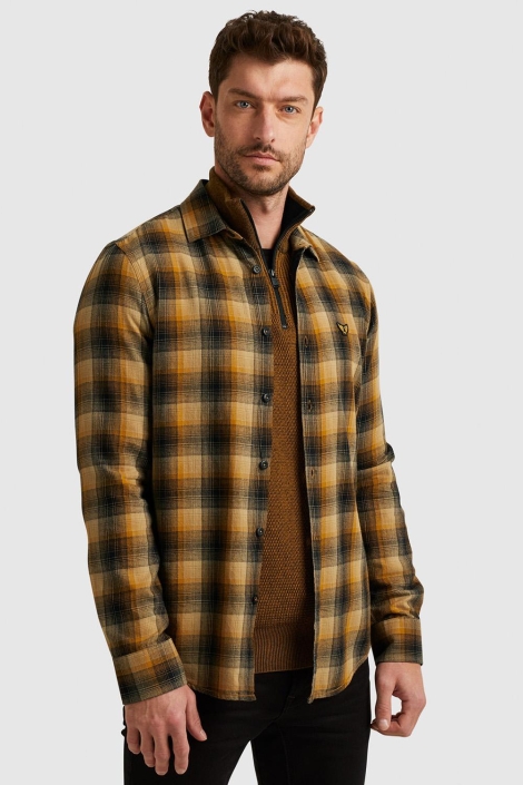 PME legend camel heren overhemd | Model vooraanzicht