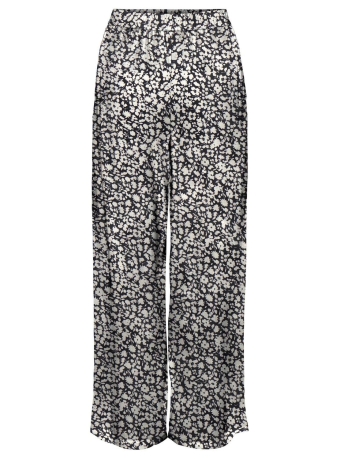 Jacqueline de Yong Broek JDYSTAR BORA LIFE MW WIDE PANT WVN 15248838 Black/DAISY FLOWER