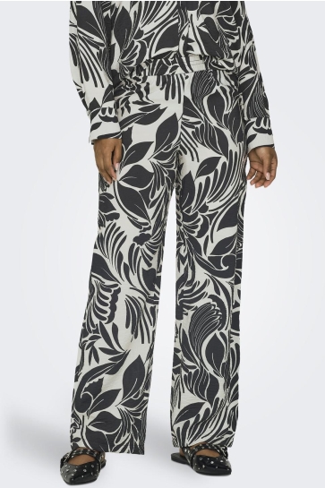 Jacqueline de Yong Broek JDYNOA MW PANTS WVN 15328104 WHITECAP GRAY/BLACK GRAPHIC
