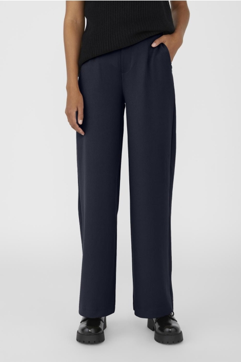Object blauwe dames broek | Model vooraanzicht