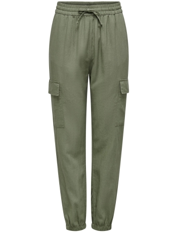Only Broek ONLCARO MW LIN PULL-UP CARGO PNT NO 15310987 Oil Green