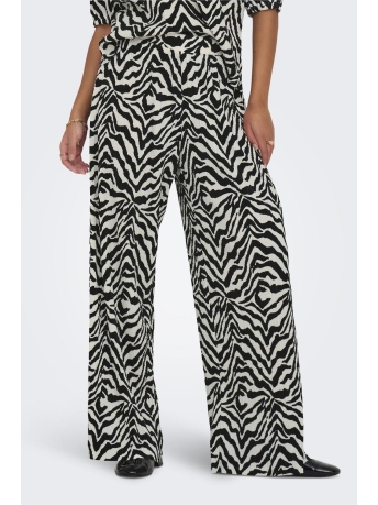 Jacqueline de Yong Broek JDYBRAVO PLISSE PANT JRS ATK 15317551 Eggnog/Black Zebra