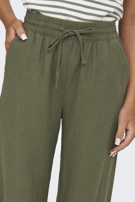 Jacqueline de Yong groene dames broek | Close up