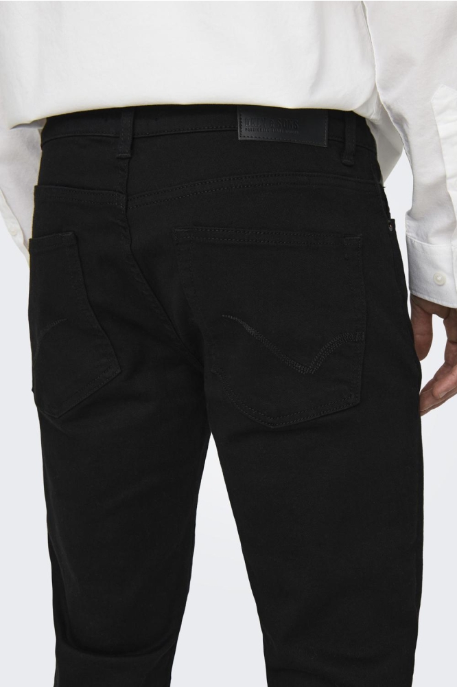 Only & Sons zwarte heren jeans | Close up