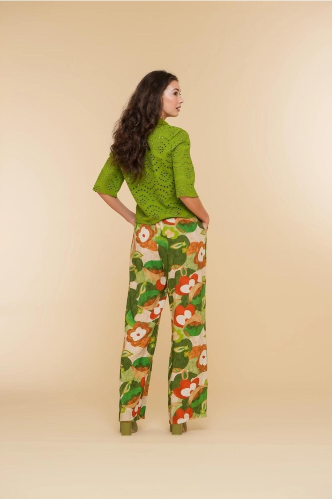 JERSEY PANTS 41382 70 Green/Off-white/Tabacco