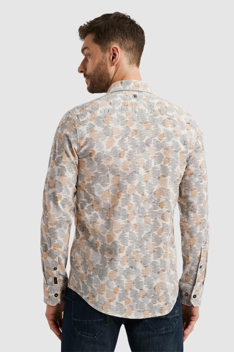 PME legend beige heren overhemd | Achteraanzicht