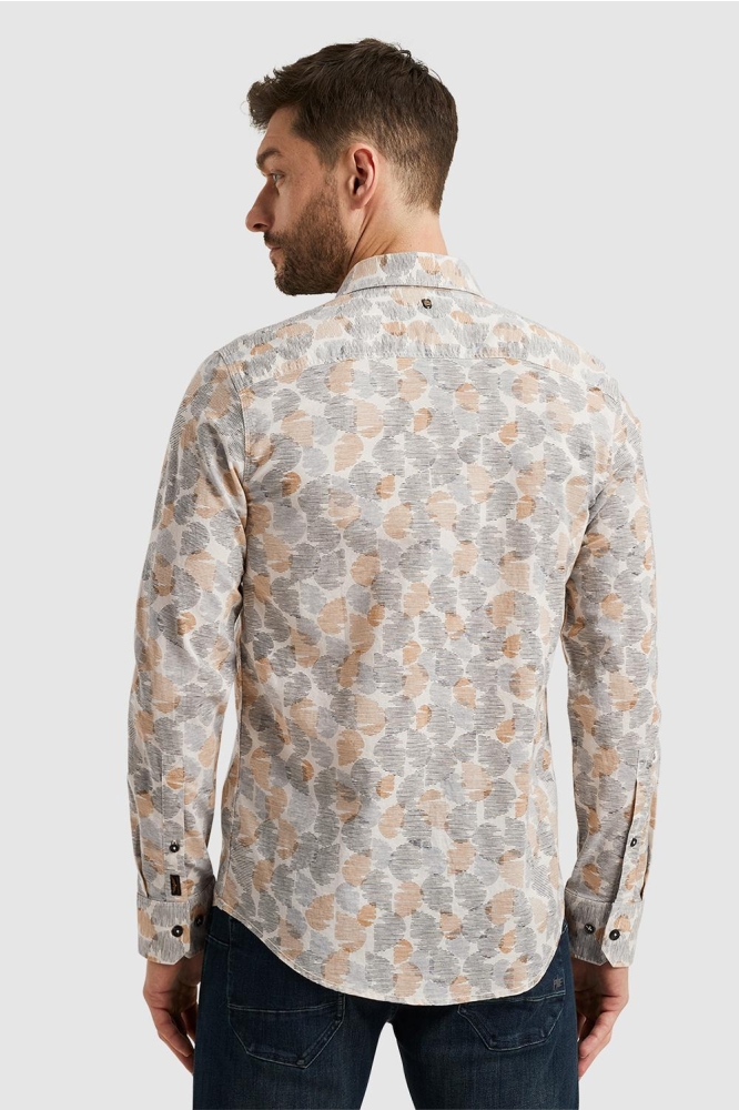 PME legend beige heren overhemd | Achteraanzicht