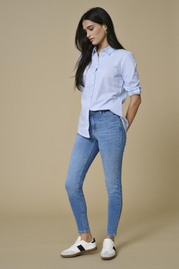 Jacqueline de Yong Jeans JDYFINA MW SKINNY ANK JNS MB NOOS D 15338243 MEDIUM BLUE DENIM