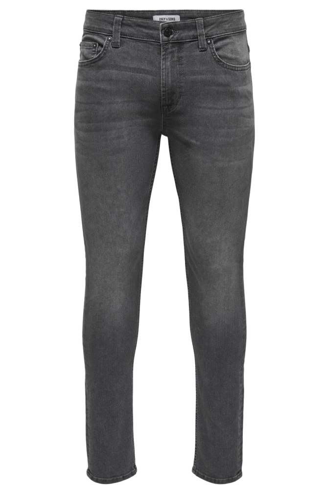 Only & Sons grijze heren jeans | Vooraanzicht