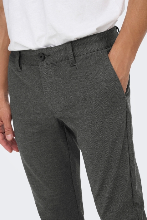 Only & Sons zwarte heren broek | Close up