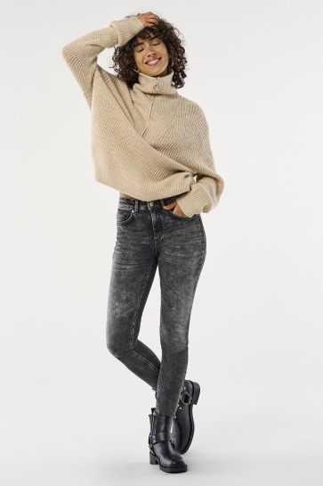 Only ONLBLUSH MID SK ANKLE RW DNM DOT227 15327015 Dark Grey Denim