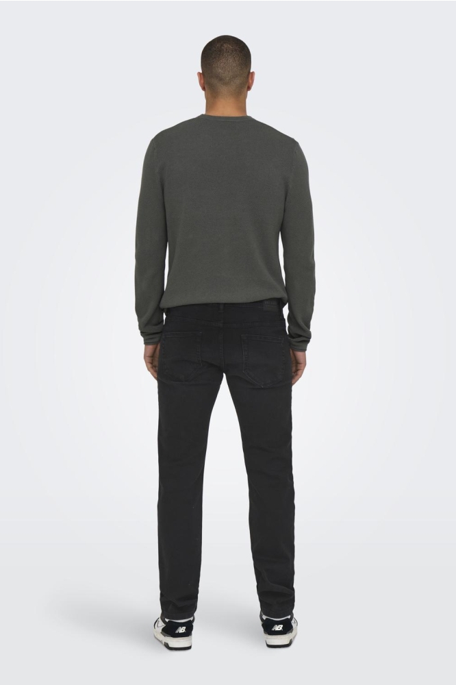 Only & Sons zwarte heren jeans | Model achteraanzicht