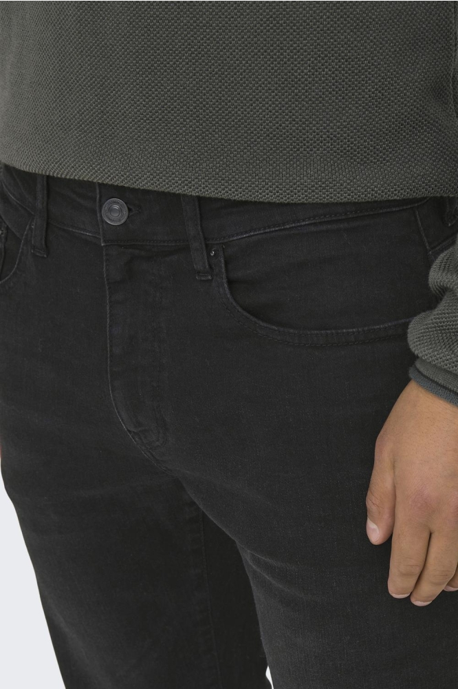 Only & Sons zwarte heren jeans | Close up