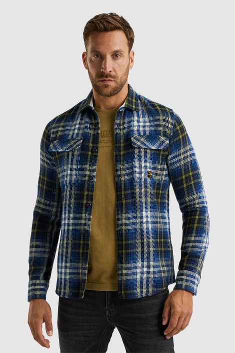 PME legend blauwe heren overhemd | Model vooraanzicht