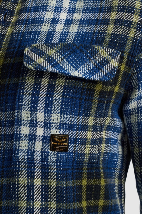 PME legend blauwe heren overhemd | Close up