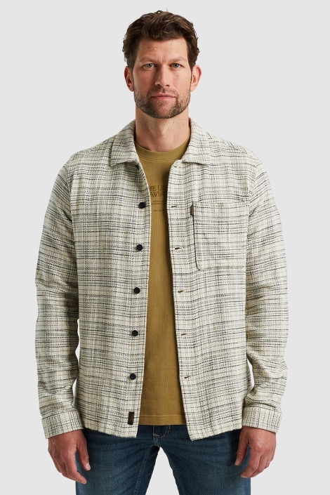 PME legend beige heren overhemd | Model vooraanzicht