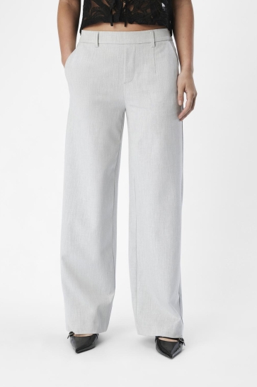 Object Broek OBJLISA WIDE PANT NOOS 23037921 Light Grey Melange
