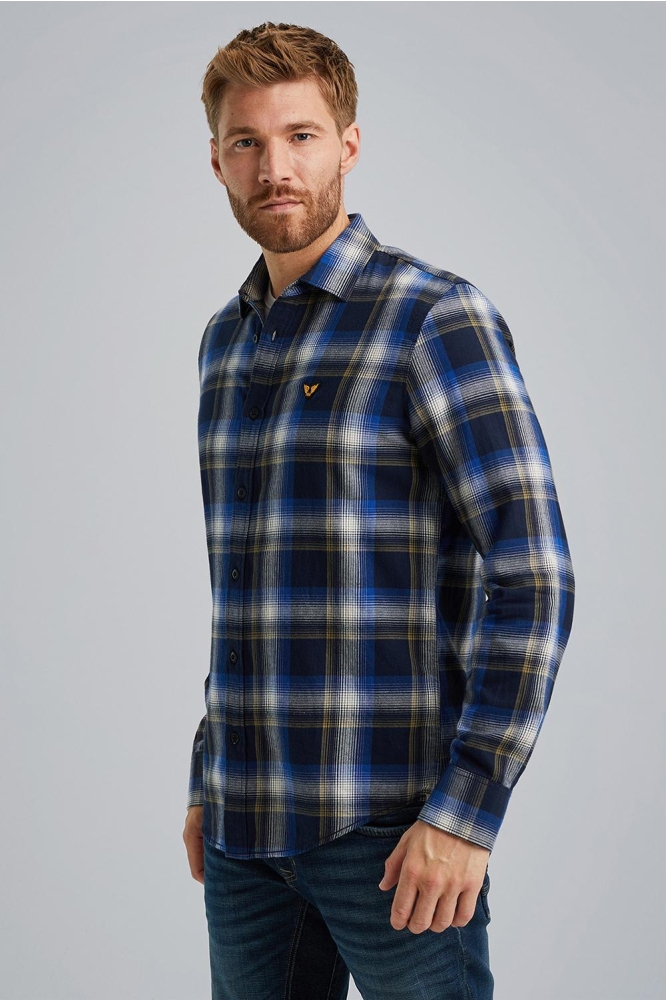 PME legend blauwe heren overhemd | Model vooraanzicht