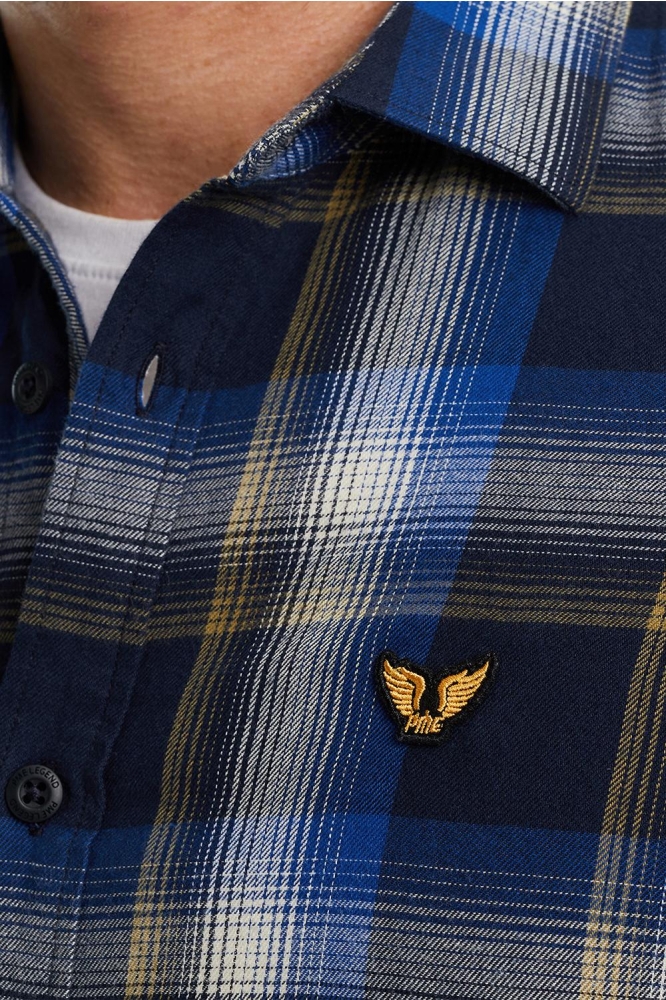 PME legend blauwe heren overhemd | Close up