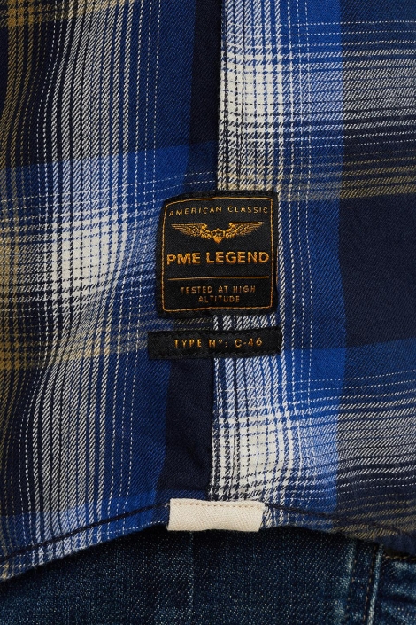 PME legend blauwe heren overhemd | Close up