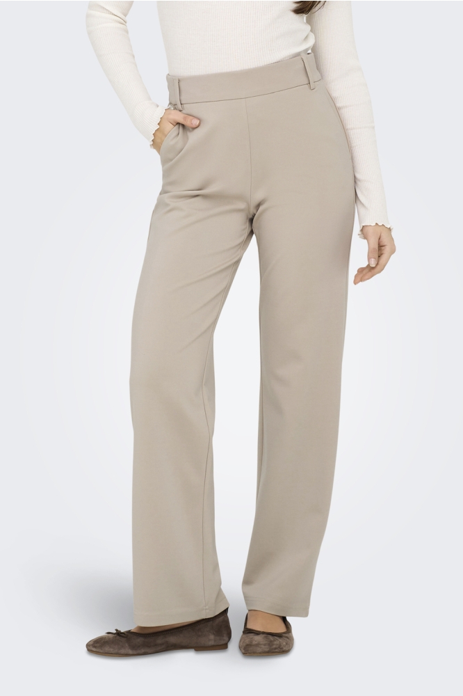 Only beige dames broek | Model vooraanzicht