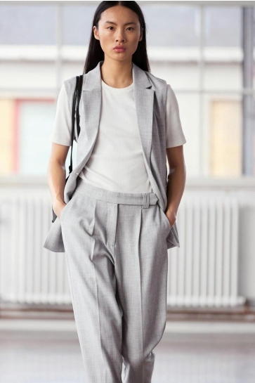 Vila Broek VISALA HW PANT/BFS 14104277 LIGHT GREY MELANGE