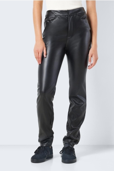 Noisy may Broek NMANDY MONI PU HW ANKLE PANTS NOOS 27026067 Black