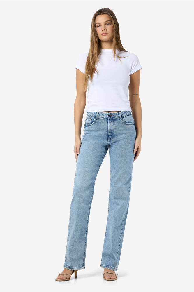 Noisy may blauwe dames jeans | Model vooraanzicht