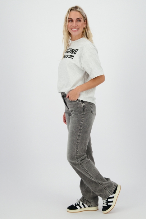 Raizzed grijze dames jeans | Model zijaanzicht