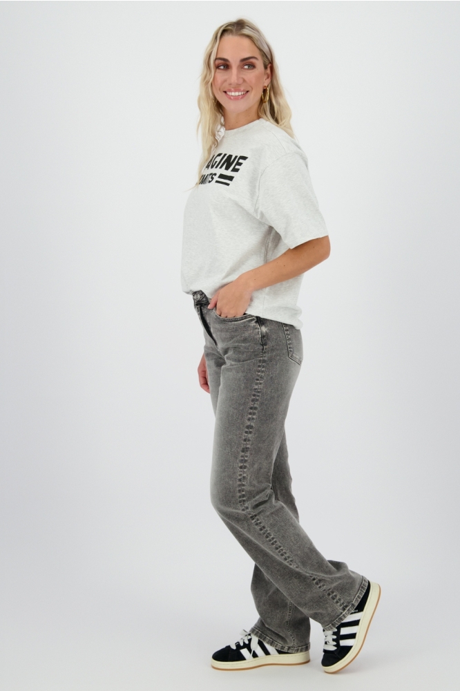 Raizzed grijze dames jeans | Model zijaanzicht