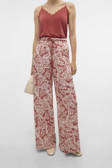 Vero Moda Broek VMBALI HW WIDE PANTS WVN BTQ GA 10327059 MARSALA/BALI