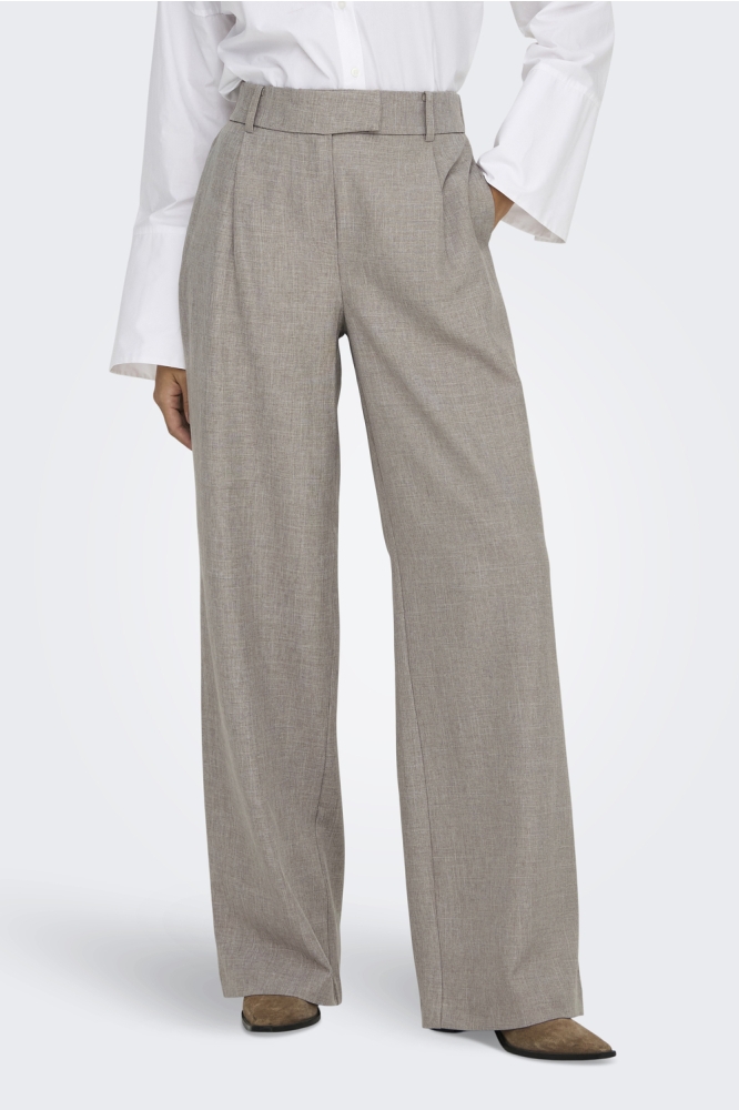 Only taupe dames broek | Model vooraanzicht