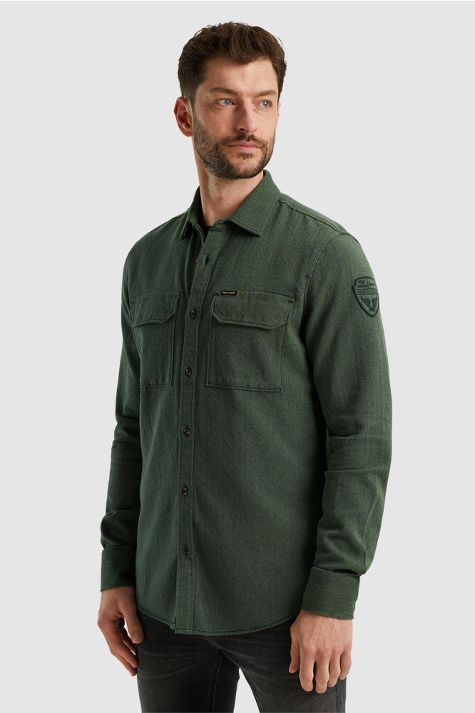 PME legend groene heren overhemd | Model vooraanzicht